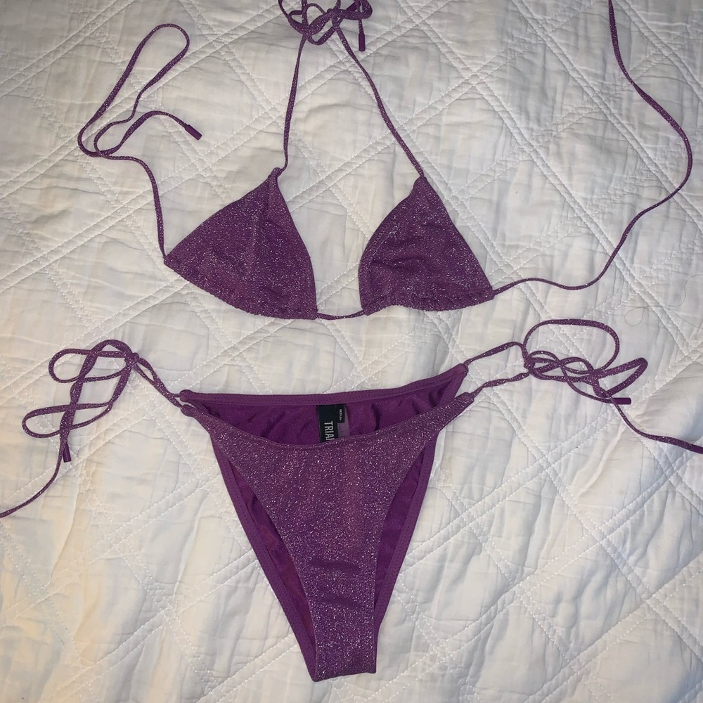 Vinca- Violet Sparkle Triangl Bikini Set